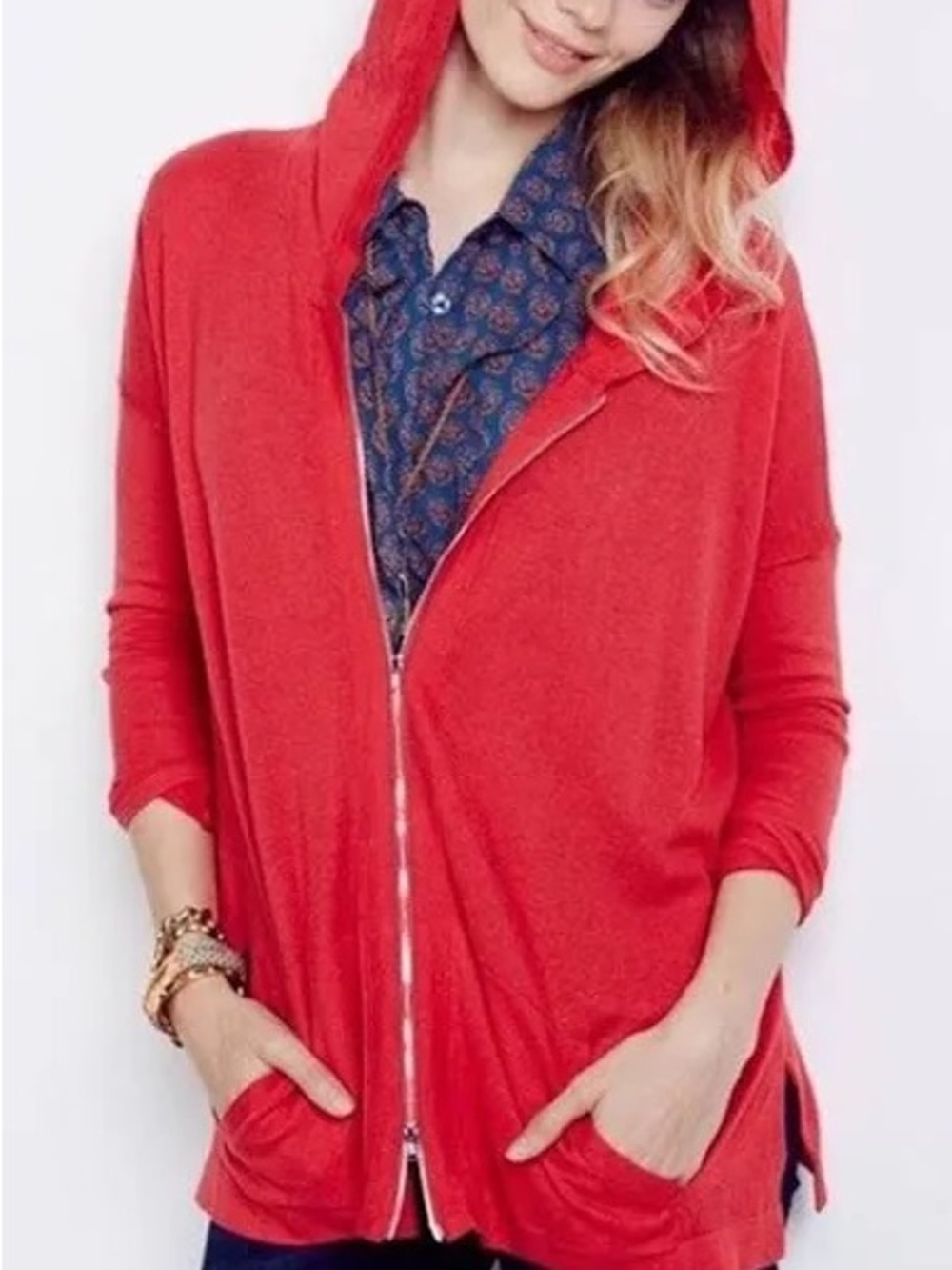 CAbi Beachcomber Hoodie Zip-Front Sweater